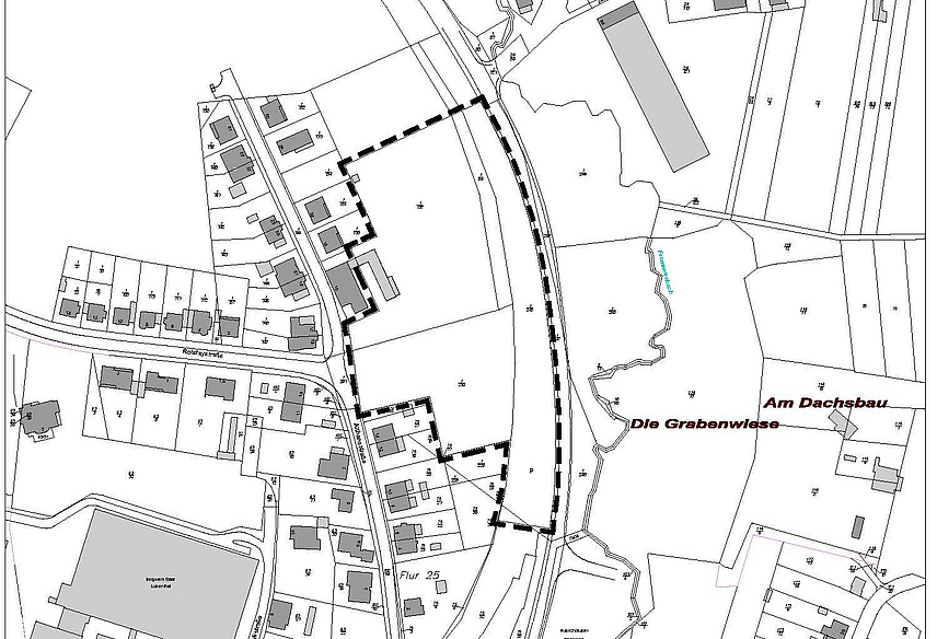 Landesamt für Vermessung, Geoinformation und Landesentwicklung, Kontrollnummer: SB 009/05 Die Grafik zeigt den Geltungsbereich des Bebauungsplanes Quartierserweiterung Althansstraße in Luisenthal