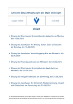 2026/21 Amtliche Bekanntmachungen der Stadt Völklingen