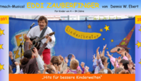 Mann mit Gitarre und zuschauende Kinder