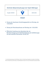 2026/20 Amtliche Bekanntmachungen der Stadt Völklingen