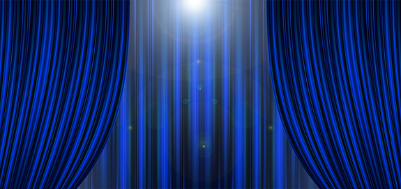 Blauer Theatervorhang