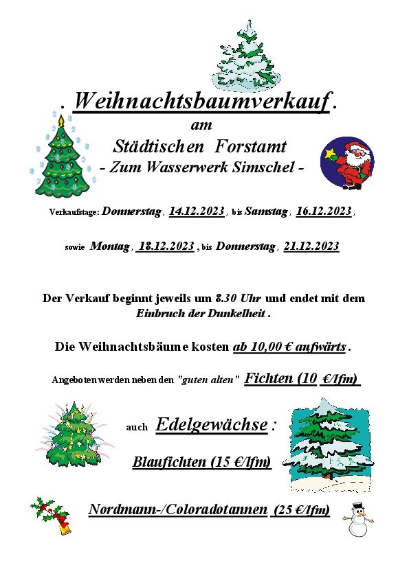Mitteilung_Weihnachtsbaumverkauf_Plakat_2023