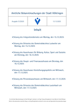 2025/51 Amtliche Bekanntmachungen der Stadt Völklingen